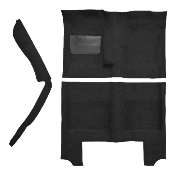 1964-1966 Plymouth Barracuda 4spd with Console Strip Pass Area Loop Carpet Flooring 01 Black - ACC 01 Black