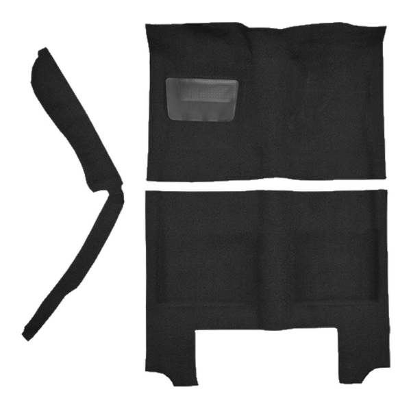 1964-1966 Plymouth Barracuda Auto with Console Strip Pass Area Loop Carpet Flooring 01 Black - ACC 01 Black