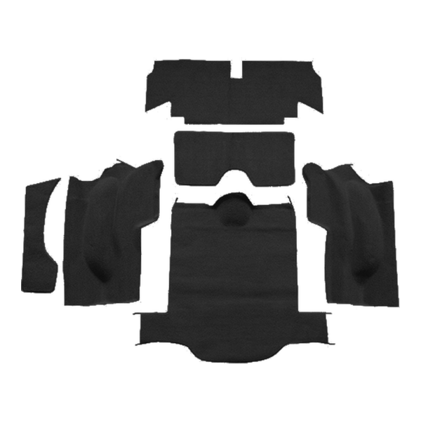 1965 Chevrolet Corvette Coupe Rear No Pad Loop Carpet Flooring 01 Black - ACC 01 Black