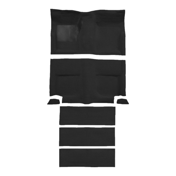 1965-1968 Ford Mustang Fastback with Folddowns without Shifter Hole Loop Carpet Flooring 01 Black - ACC 01 Black