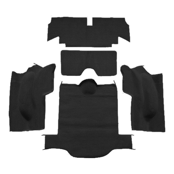 1966-1967 Chevrolet Corvette Coupe Rear No Pad Loop Carpet Flooring 01 Black - ACC 01 Black
