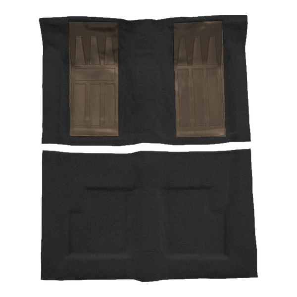 1966-1967 Mercury Cyclone GT with 2 Gray Inserts Convertible Auto Loop Carpet Flooring 01 Black - ACC 01 Black