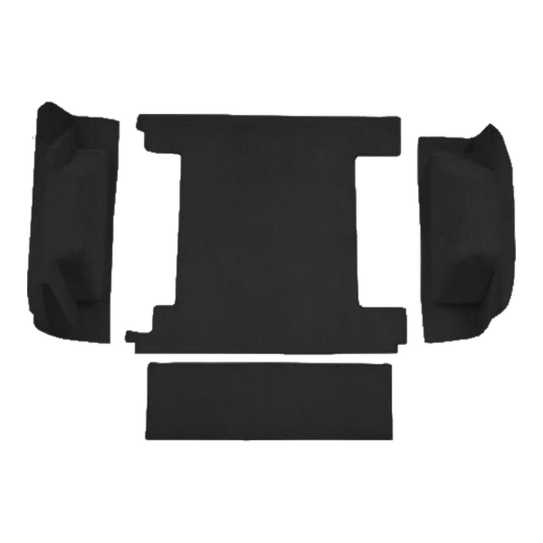 1966-1973 Ford Bronco 2 Gas Tanks without Tailgate Lock Cargo Area Loop Carpet Flooring 01 Black - ACC 01 Black