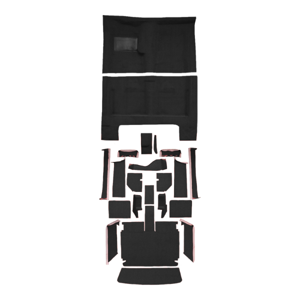 1967 Dodge Charger 4spd Complete Loop Carpet Flooring 01 Black - ACC 01 Black