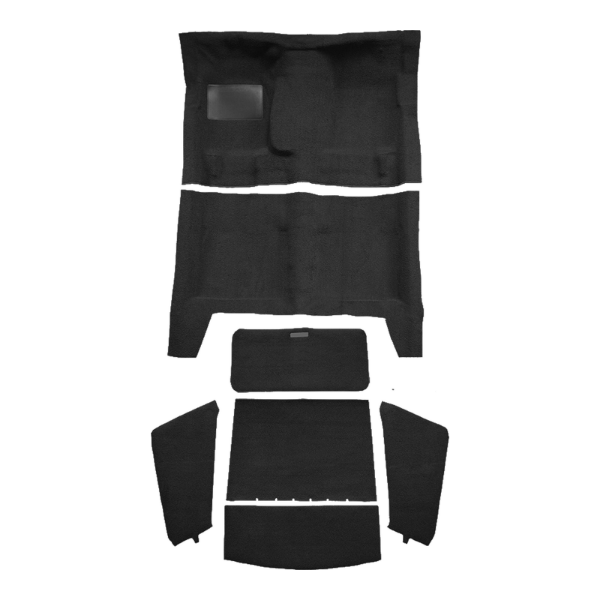 1967-1969 Plymouth Barracuda Fastback 4spd Complete without Console Strip Loop Carpet Flooring 01 Black - ACC 01 Black