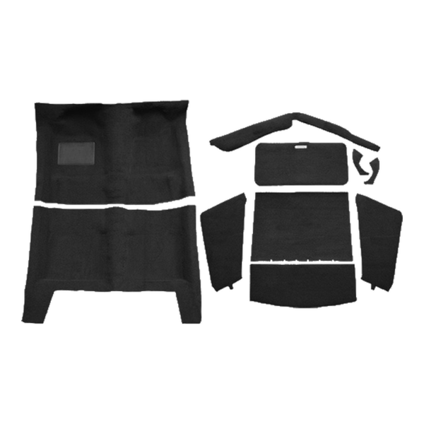 1967-1969 Plymouth Barracuda Fastback Auto Complete Loop Carpet Flooring 01 Black - ACC 01 Black