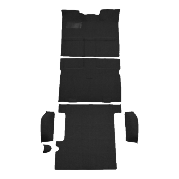 1967-1972 GMC C25/C2500 Suburban 2WD Auto/3spd Column Shift Complete Loop Carpet Flooring 01 Black - ACC 01 Black