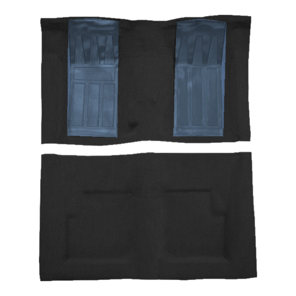 1969 Ford Torino GT 2DR Convertible 4spd with 2 Med Blue Inserts Loop Carpet Flooring 01 Black - ACC 01 Black