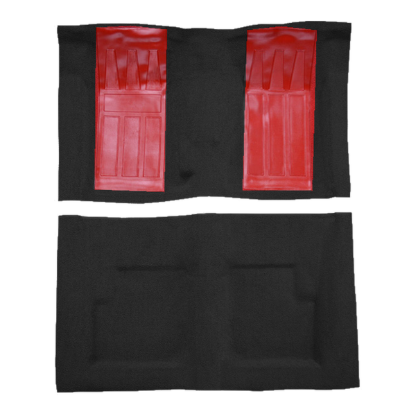 1969 Ford Torino GT 2DR Convertible 4spd with 2 Red Inserts Loop Carpet Flooring 01 Black - ACC 01 Black