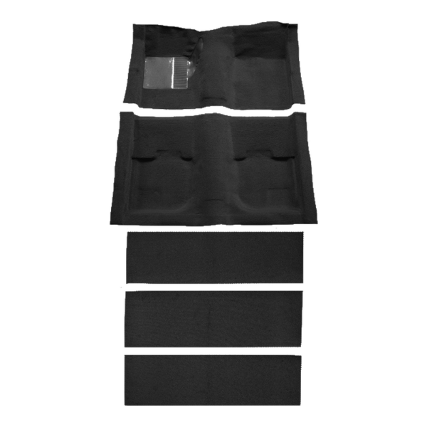 1969-1970 Ford Mustang Fastback with Folddowns without Shifter Cut Nylon Carpet Flooring 601 Black - ACC 601 Black