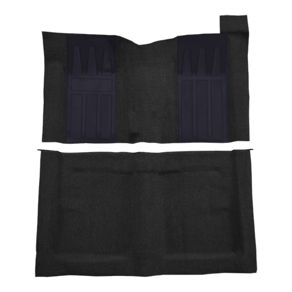 1969-1970 Ford Ranchero GT 4spd with 2 Dark Blue Inserts Loop Carpet Flooring 01 Black - ACC 01 Black