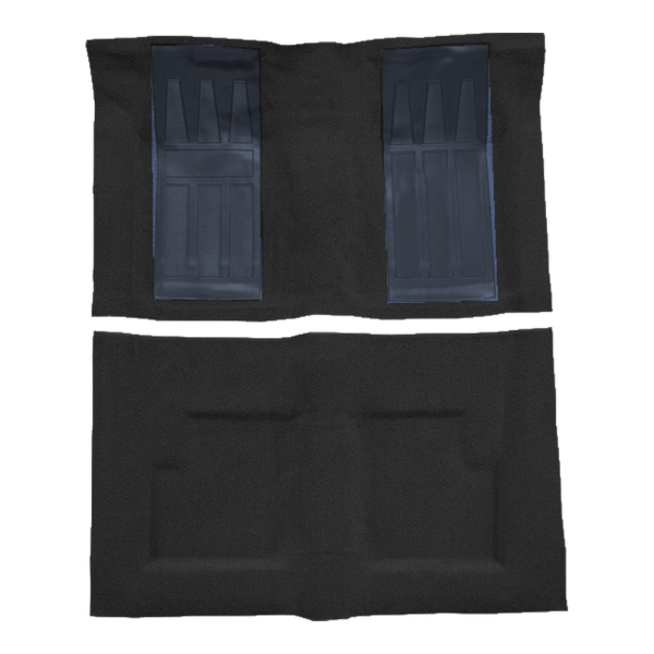 1969-1971 Ford Torino GT 2DR Convertible Auto with 2 Medium Blue Inserts Loop Carpet Flooring 01 Black - ACC 01 Black
