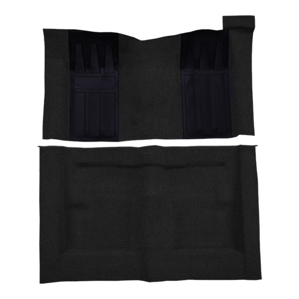 1969-1971 Ford Torino GT 2DR Hardtop/Fastback Auto with 2 Dark Blue Inserts Loop Carpet Flooring 01 Black - ACC 01 Black