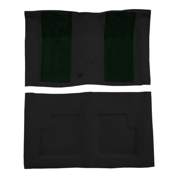 1970-1971 Ford Torino GT 2DR Convertible 4spd with 2 Dark Green Inserts Loop Carpet Flooring 01 Black - ACC 01 Black