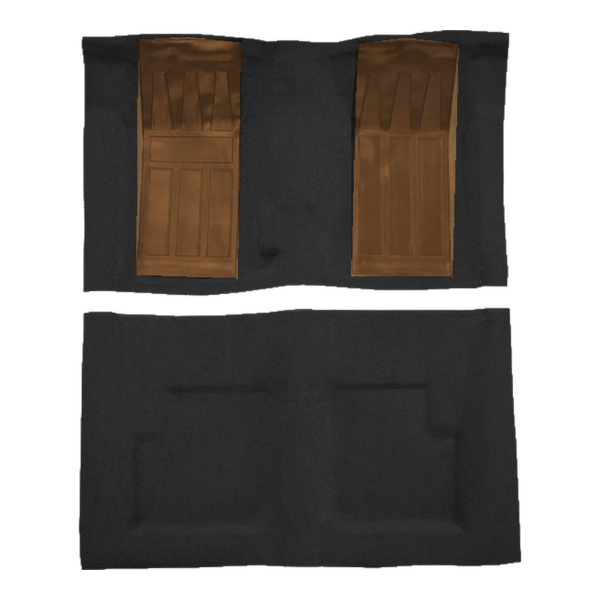 1970-1971 Ford Torino GT 2DR Convertible 4spd with 2 Fawn Inserts Loop Carpet Flooring 01 Black - ACC 01 Black