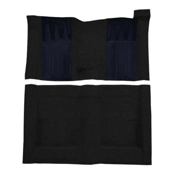 1970-1971 Ford Torino GT 2DR Hardtop/Fastback 4spd with 2 Dark Blue Inserts Loop Carpet Flooring 01 Black - ACC 01 Black
