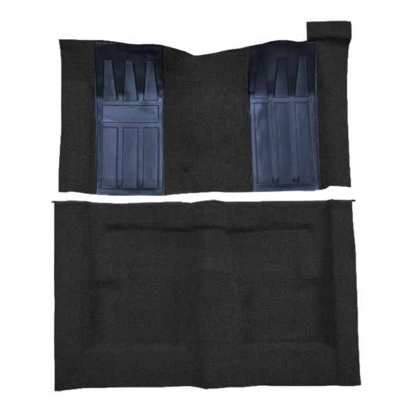 1971 Ford Torino GT 2DR Hardtop/Fastback Auto with 2 Bright Blue Inserts Loop Carpet Flooring 01 Black - ACC 01 Black