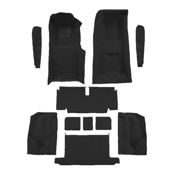 1971-1972 Chevrolet Corvette Roadster 4spd Complete with Pad Cutpile Carpet Flooring 801 Black - ACC 801 Black
