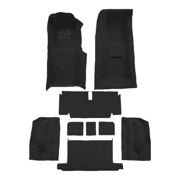 1971-1972 Chevrolet Corvette Roadster 4spd Complete with Pad Loop Carpet Flooring 01 Black - ACC 01 Black
