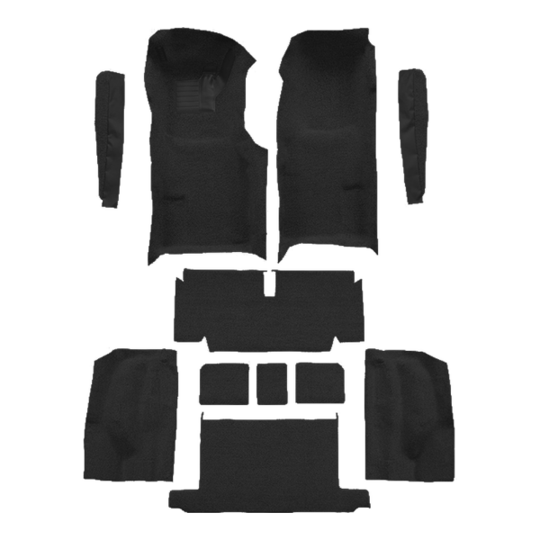 1971-1972 Chevrolet Corvette Roadster Auto Complete with Pad Cutpile Carpet Flooring 801 Black - ACC 801 Black