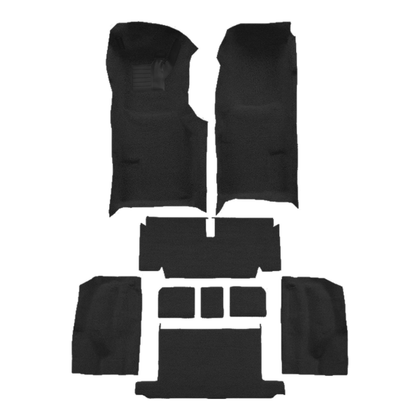 1971-1972 Chevrolet Corvette Roadster Auto Complete with Pad Loop Carpet Flooring 01 Black - ACC 01 Black