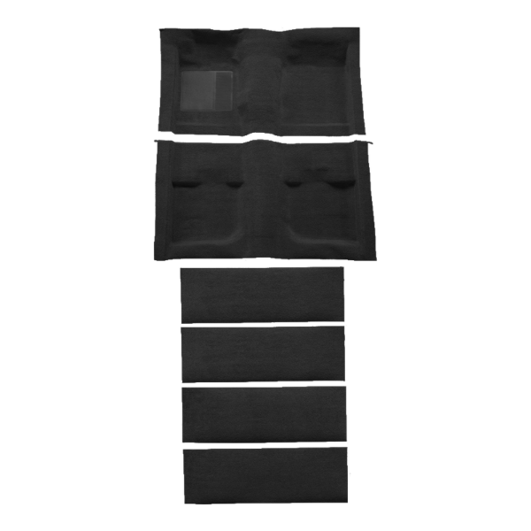 1971-1973 Ford Mustang Fastback with Folddowns without Shifter Cut Nylon Carpet Flooring 601 Black - ACC 601 Black