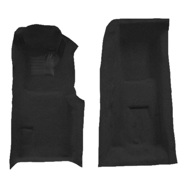 1971-1975 Chevrolet Corvette 4spd Front with Pad Cutpile Carpet Flooring 801 Black - ACC 801 Black