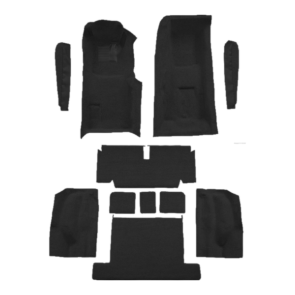 1971-1975 Chevrolet Corvette Coupe 4spd Complete with Pad Cutpile Carpet Flooring 801 Black - ACC 801 Black