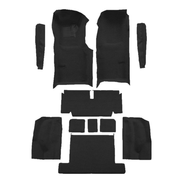 1971-1975 Chevrolet Corvette Coupe Auto Complete with Pad Cutpile Carpet Flooring 801 Black - ACC 801 Black