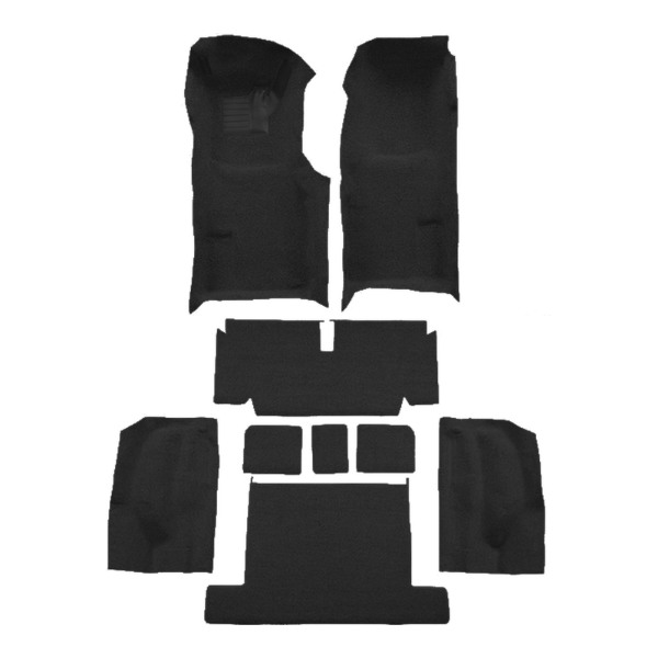 1971-1975 Chevrolet Corvette Coupe Auto Complete with Pad Loop Carpet Flooring 01 Black - ACC 01 Black