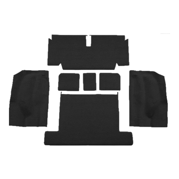 1971-1975 Chevrolet Corvette Coupe Rear without Pad Loop Carpet Flooring 01 Black - ACC 01 Black