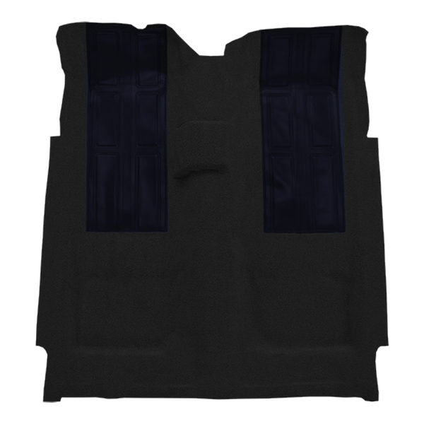 1972-1973 Ford Torino GT with 2 Dark Blue Inserts 2DR 4spd Loop Carpet Flooring 01 Black - ACC 01 Black