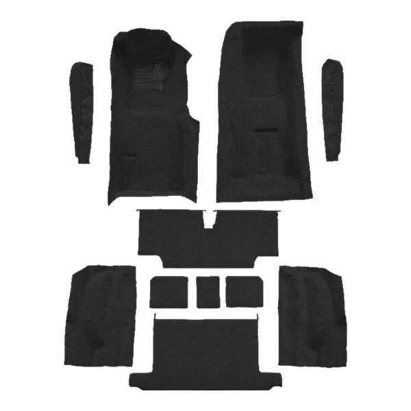 1973-1975 Chevrolet Corvette Roadster 4spd Complete with Pad Cutpile Carpet Flooring 801 Black - ACC 801 Black