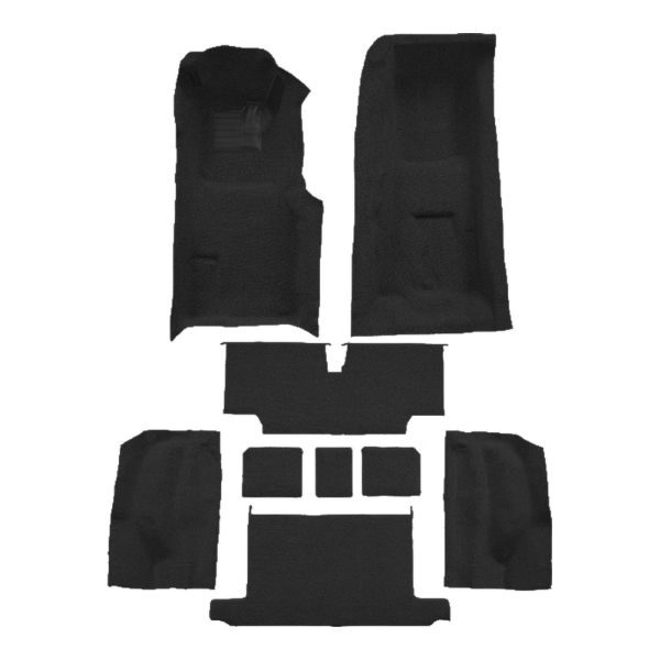 1973-1975 Chevrolet Corvette Roadster 4spd Complete with Pad Loop Carpet Flooring 01 Black - ACC 01 Black