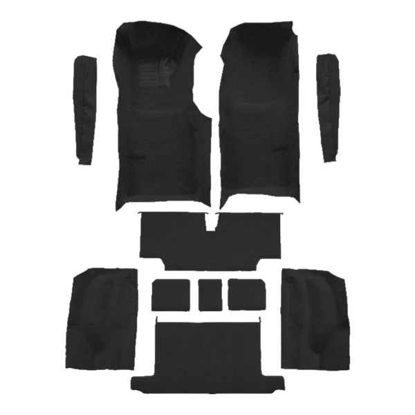 1973-1975 Chevrolet Corvette Roadster Auto Complete with Pad Cutpile Carpet Flooring 801 Black - ACC 801 Black
