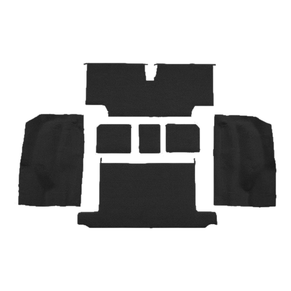 1973-1975 Chevrolet Corvette Roadster Rear without Pad Loop Carpet Flooring 01 Black - ACC 01 Black