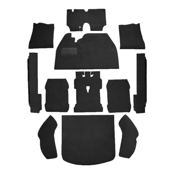 1974 Volkswagen Super Beetle Hardtop Flat Front Cutpile Carpet Flooring 801 Black - ACC 801 Black