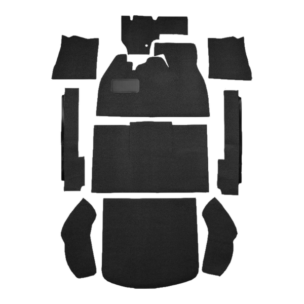 1974-1977 Volkswagen Beetle 2DR Sedan Slant Front Cutpile Carpet Flooring 801 Black - ACC 801 Black