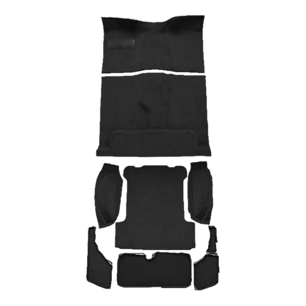 1974-1983 Jeep Wagoneer Complete Cutpile Carpet Flooring 801 Black - ACC 801 Black