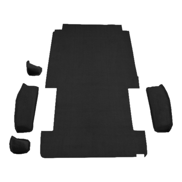 1975-1983 Ford E-350 Econoline Long Rear Fits 128 Wheel Base Cargo Area Cutpile Carpet Flooring 801 Black - ACC 801 Black