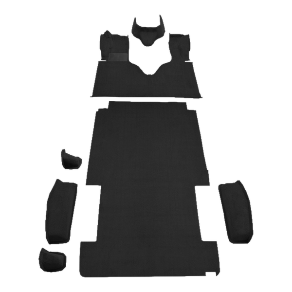 1975-1983 Ford E-350 Econoline Long with Engine Cover Fits 128 Wheel Base Complete Cutpile Carpet Flooring 801 Black - ACC 801 Black