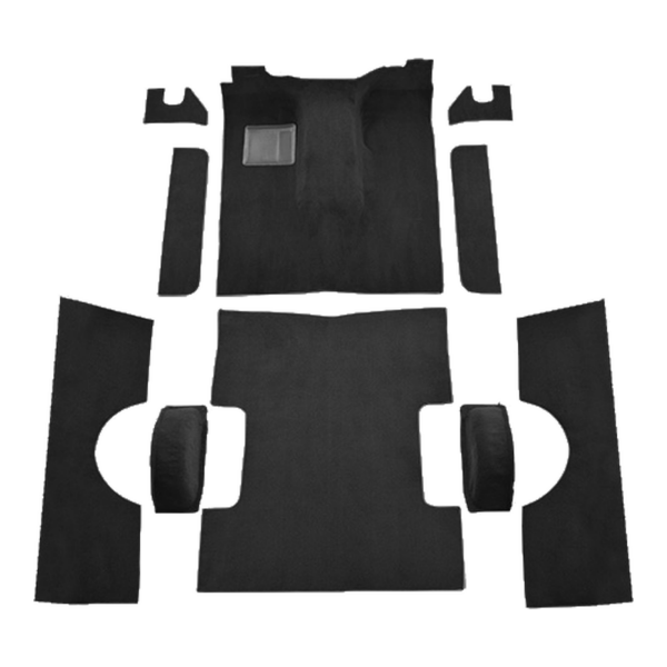 1976-1980 International Scout II Traveler 2DR 4WD Complete Cutpile Carpet Flooring 801 Black - ACC 801 Black
