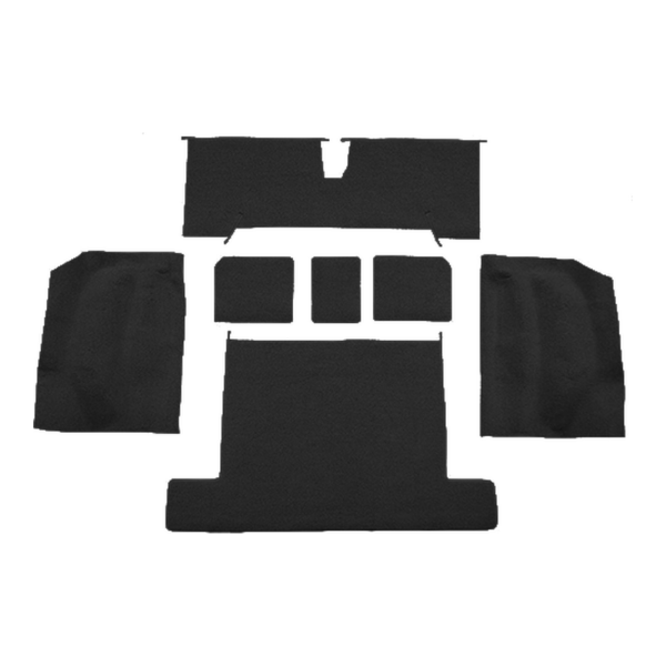 1977 Chevrolet Corvette Rear without Pad Cutpile Carpet Flooring 801 Black - ACC 801 Black