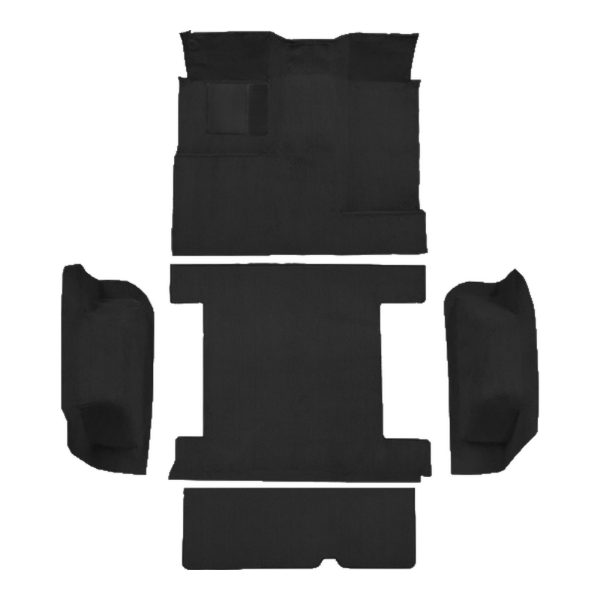 1977 Ford Bronco Complete with Tailgate Lock Cutpile Carpet Flooring 801 Black - ACC 801 Black