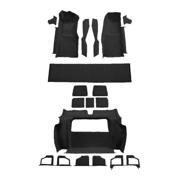 1978-1979 Chevrolet Corvette Complete with 3 Compt Doors Cutpile Carpet Flooring 801 Black - ACC 801 Black