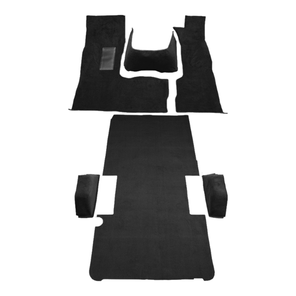 1978-1980 Dodge B300 Long ext Van with Engine Cover Fits 127 Wheel Base Complete Cutpile Carpet Flooring 801 Black - ACC 801 Black