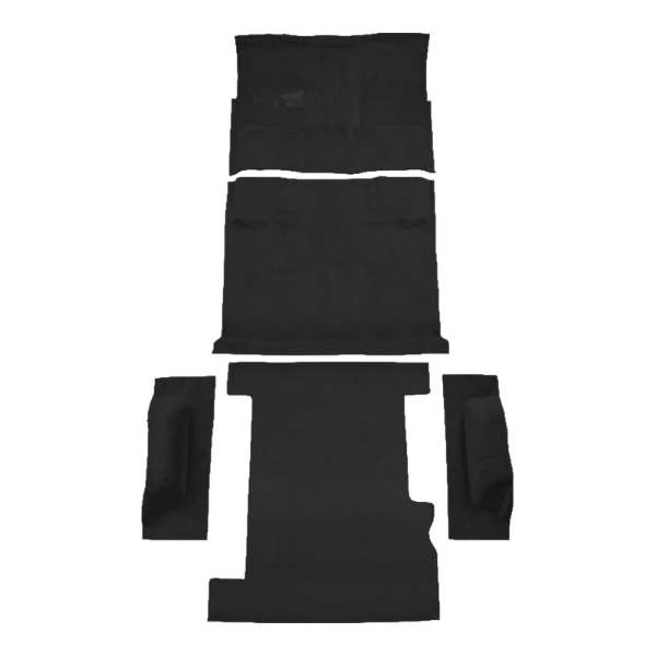 1979-1980 GMC K2500 Suburban 4WD Complete Cutpile Carpet Flooring 801 Black - ACC 801 Black