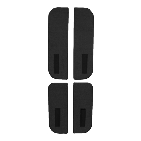 1979-1980 GMC K2500 Suburban Door Panel Inserts on Cardboard w/Vents 4pc Cutpile Carpet Flooring 801 Black - ACC 801 Black