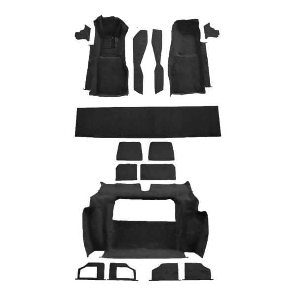 1981-1982 Chevrolet Corvette Complete Cutpile Carpet Flooring 801 Black - ACC 801 Black