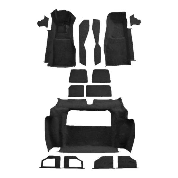 1981-1982 Chevrolet Corvette Complete without Door Panels Cutpile Carpet Flooring 801 Black - ACC 801 Black